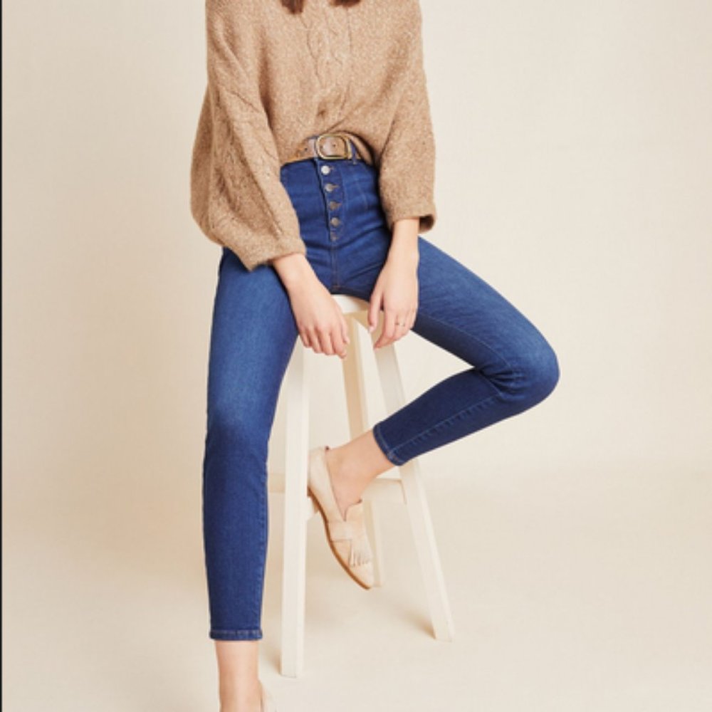 Pilcro and the Letterpress Blue High-Waisted Jeans